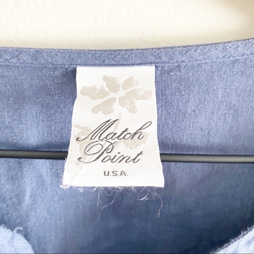 Match Point Linen Tunic Top Baby Doll Size Small - Picture 4 of 5